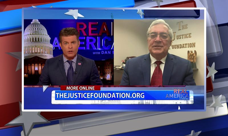 Video still from Allan Parker's interview with Real America on One America News Network