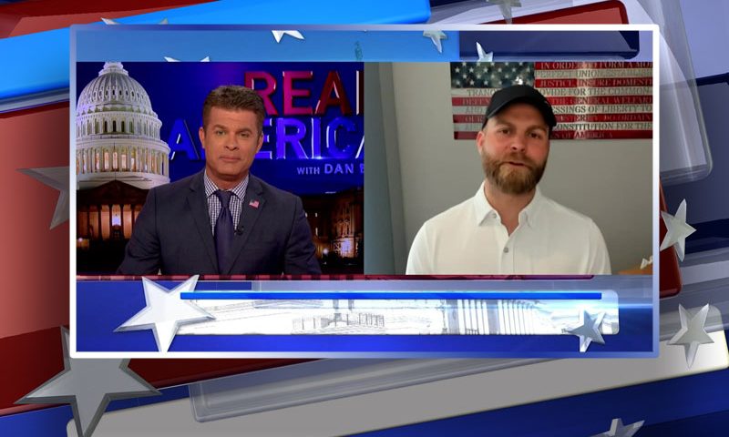 Video still from Michael Seifert's interview with Real America on One America News Network