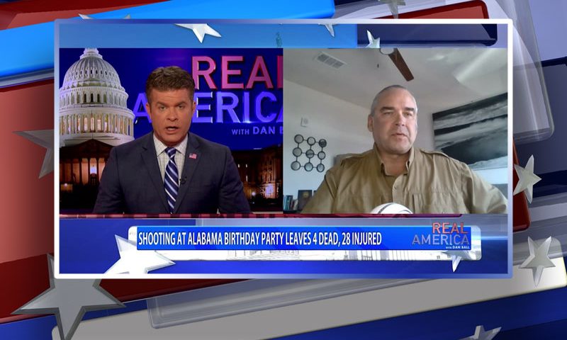 Video still from Lee Williams' interview with Real America on One America News Network