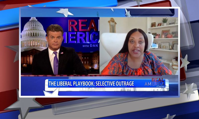 Video still from Angela Stanton-King's interview with Real America on One America News Network