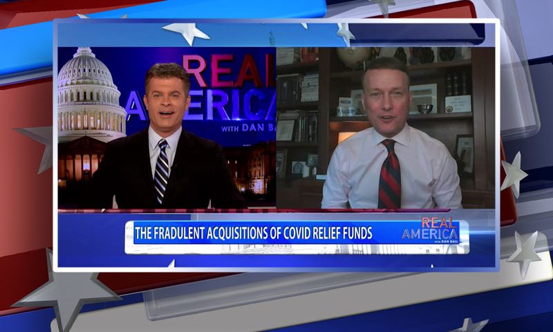 Video still from Adam Andrzejewski's interview with Real America on One America News Network