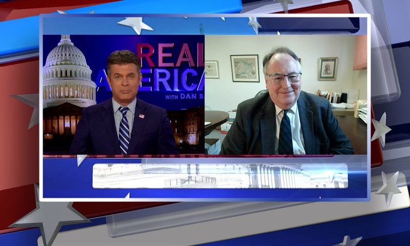 Video still from Steve Boulton's interview with Real America on One America News Network