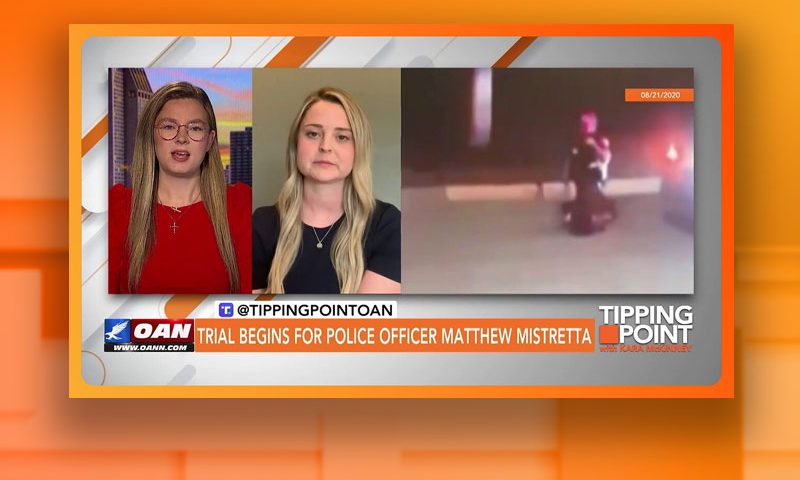 Video still from Brooke Livingston's interview with Tipping Point on One America News Network