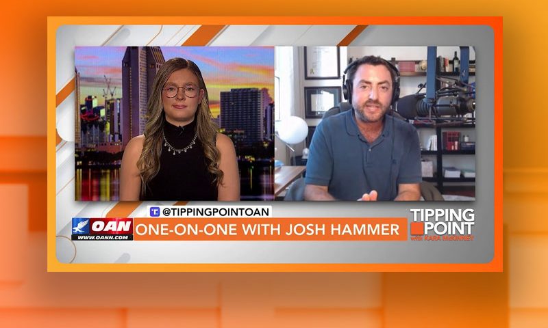Video still from Josh Hammer's interview with Tipping Point on One America News Network