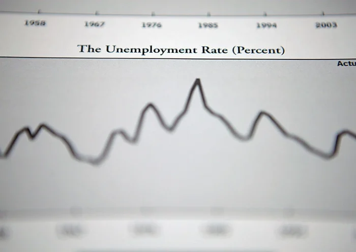 WASHINGTON, DC - JANUARY 26: A detail from a graph of projected unemployment numbers is included in the Conressional Budget Office's Budget and Economic Outlook for Fiscal Years 2011-2021 January 26, 2011 in Washington, DC. The outlook said that the tax cut deal reached between Congress and President Barack Obama will help increase the budget deficit to $1.48 trillion this year. (Photo by Chip Somodevilla/Getty Images)