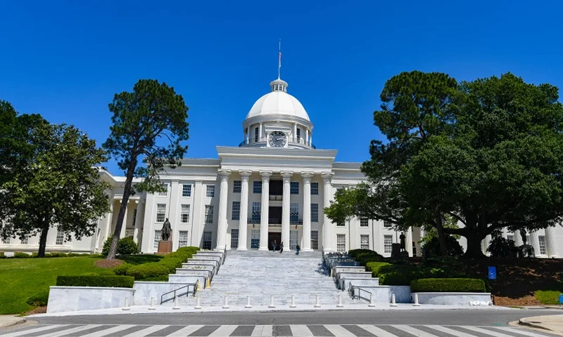 MONTGOMERY, AL - MAY 15: The Alabama State Capitol stands on May 15, 2019 in Montgomery, Alabama. Today Alabama Gov. Kay Ivey signed a near-total ban on abortion into state law. (Photo by Julie Bennett/Getty Images)