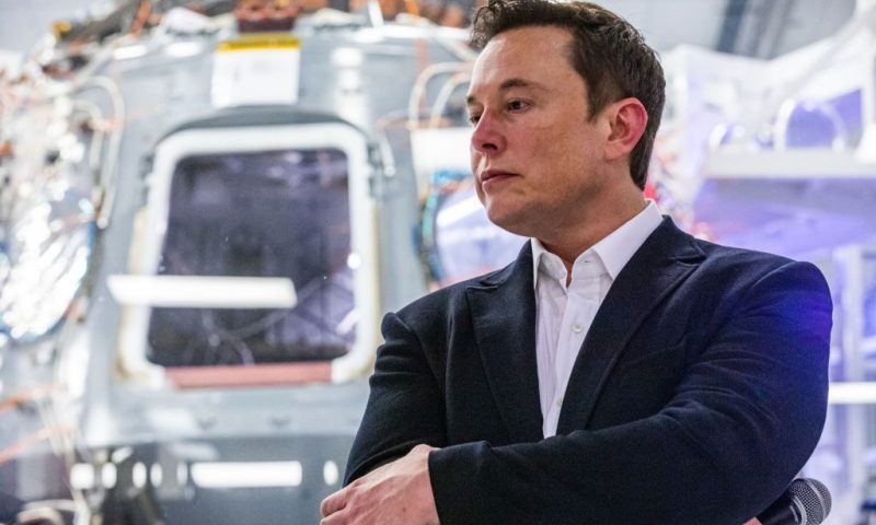 SpaceX founder Elon Musk addresses members of the media during a press conference announcing new developments of the Crew Dragon reusable spacecraft, at SpaceX headquarters in Hawthorne, California on October 10, 2019. (Photo by Philip Pacheco / AFP) (Photo by PHILIP PACHECO/AFP via Getty Images)