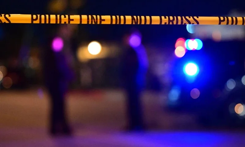 Police tape is pictured at the scene near the intersection of Garvey and Garfield Avenue in Monterey Park, California, on January 22, 2023, where police are responding to reports of multiple people shot. - Police were at the scene of a shooting in southern California that has caused a number of casualties, the Los Angeles Times reported January 22, citing a law enforcement source. (Photo by Frederic J. BROWN / AFP) (Photo by FREDERIC J. BROWN/AFP via Getty Images)