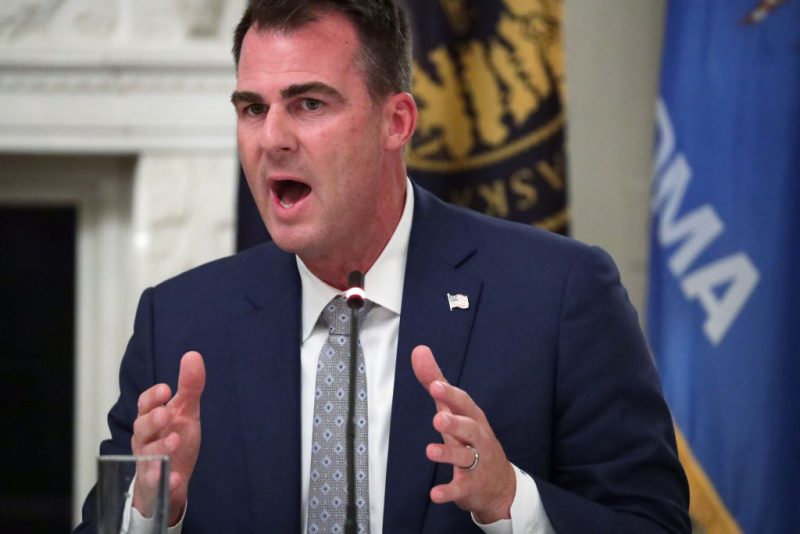 Governor Kevin Stitt (R-OK) speaks during a roundtable at the State Dining Room of the White House June 18, 2020 in Washington, DC. President Trump held a roundtable discussion with Governors and small business owners on the reopening of American’s small business. (Photo by Alex Wong/Getty Images)