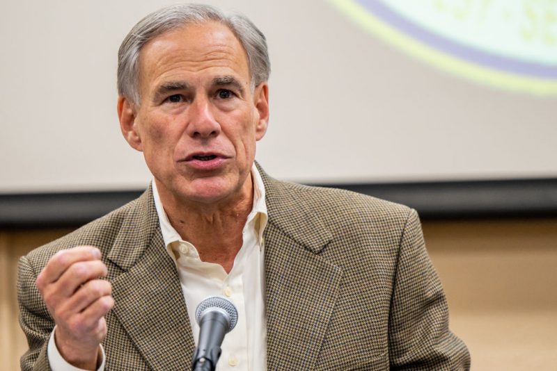 Texas Gov. Greg Abbott speaks at a news conference on October 17, 2022 in Beaumont, Texas. Abbott met with state and local law enforcement to discuss measures in addressing the growing problem of fentanyl in the state. In September, the governor directed the state police through executive order to boost efforts at combating Mexican drug cartels, which he blames for transporting millions of doses of the opioid into Texas. (Photo by Brandon Bell/Getty Images)