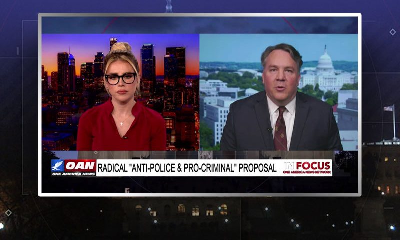 Video still from Rep. Alex Mooney's interview with In Focus on One America News Network
