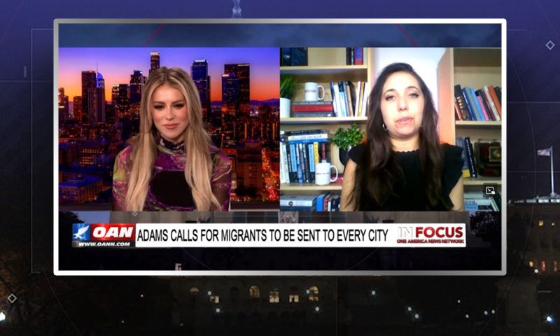 Video still from Jennie Taer's interview with In Focus on One America News Network
