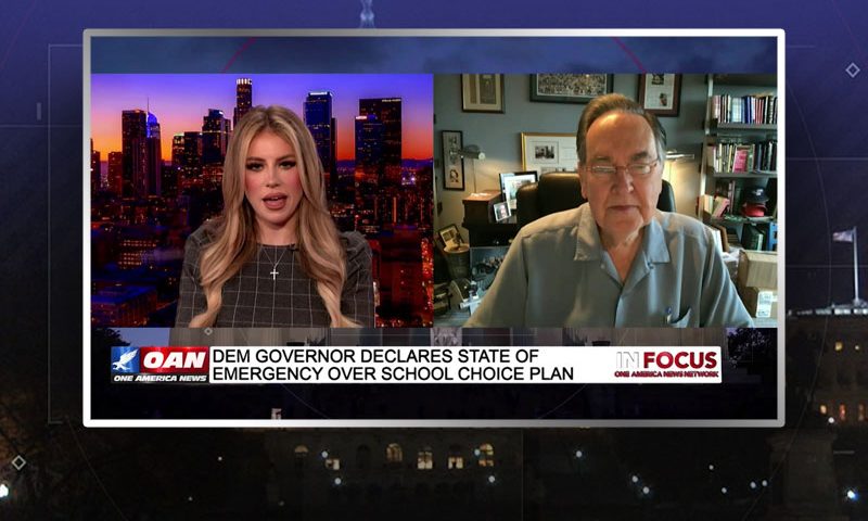 Video still from Cal Thomas' interview with In Focus on One America News Network