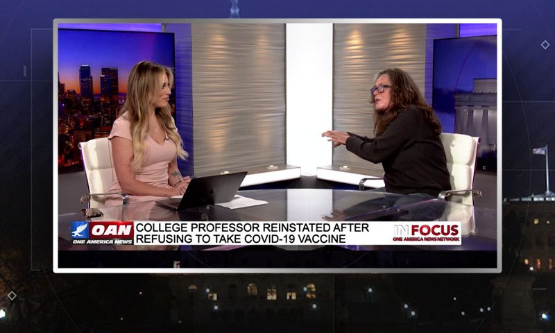 Video still from Marie McMahon, Ph.D.'s interview with In Focus on One America News Network