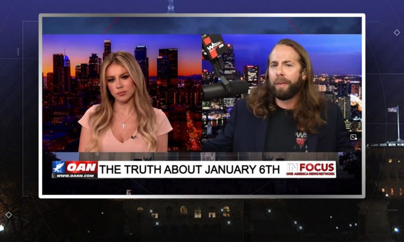 Video still from Jess Weber's interview with In Focus on One America News Network