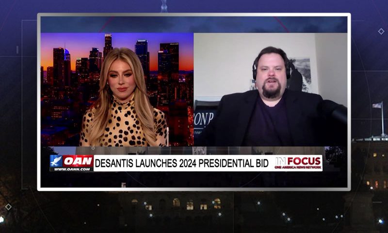 Video still from Eric Jackman's interview with In Focus on One America News Network