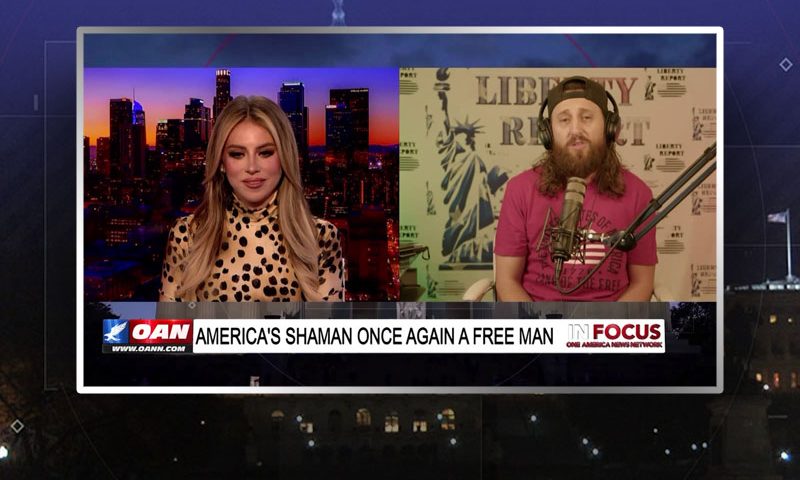 Video still from Chadwick's interview with In Focus on One America News Network