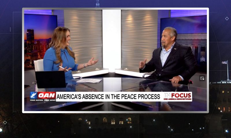 Video still from Will Spencer's interview with In Focus on One America News Network