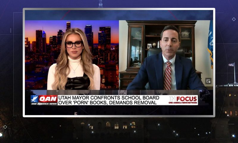 Video still from Mayor Trent Staggs' interview with In Focus on One America News Network