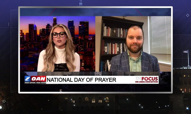 Video still from Jon Schweppe's interview with In Focus on One America News Network