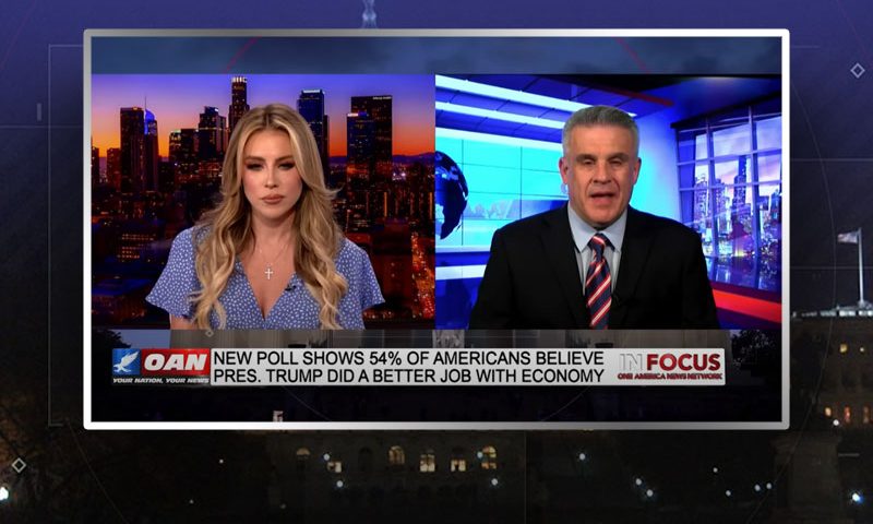 Video still from Dan Geltrude's interview with In Focus on One America News Network