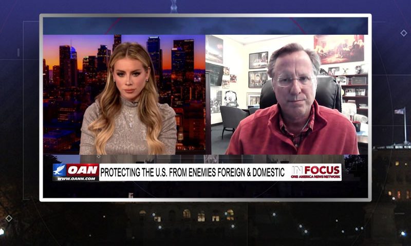 Video still from Dr. Dave Brat's interview with In Focus on One America News Network