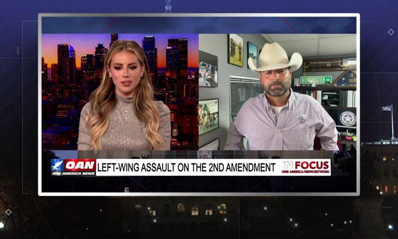 Video still from Thad Cleveland's interview with In Focus on One America News Network