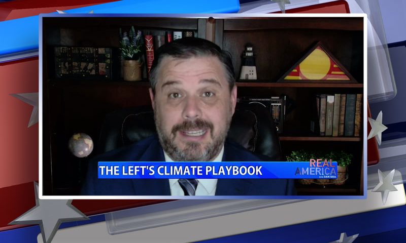 Video still from Larry Behrens' interview with Real America on One America News Network