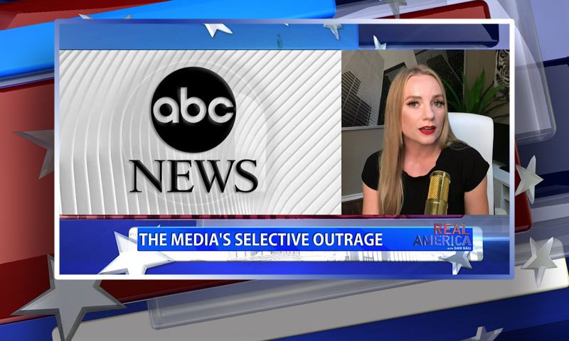 Video still from Ivory Hecker's interview with Real America on One America News Network
