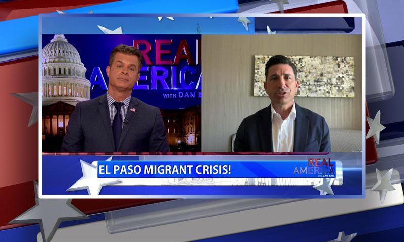 Video still from Chad Wolf's interview with Real America on One America News Network