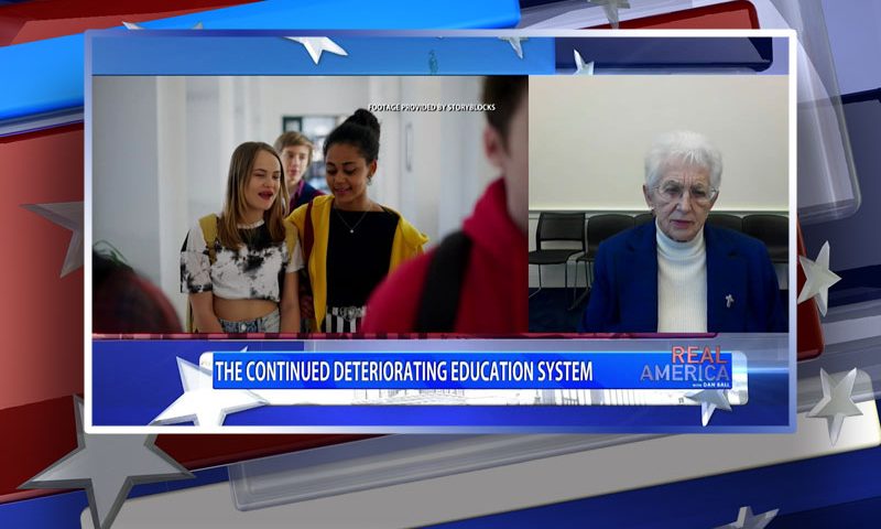 Video still from Rep. Virginia Foxx's interview with Real America on One America News Network