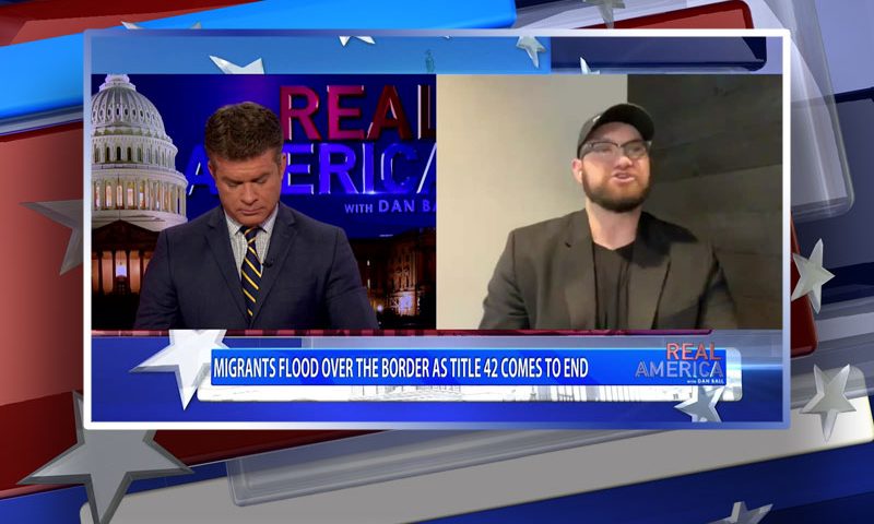 Video still from Kalen D'Almeida's interview with Real America on One America News Network