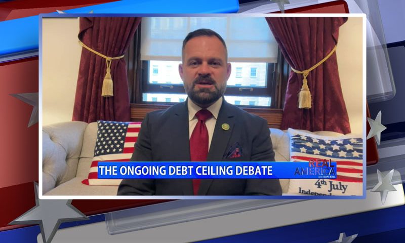 Video still from Rep. Cory Mills' interview with Real America on One America News Network