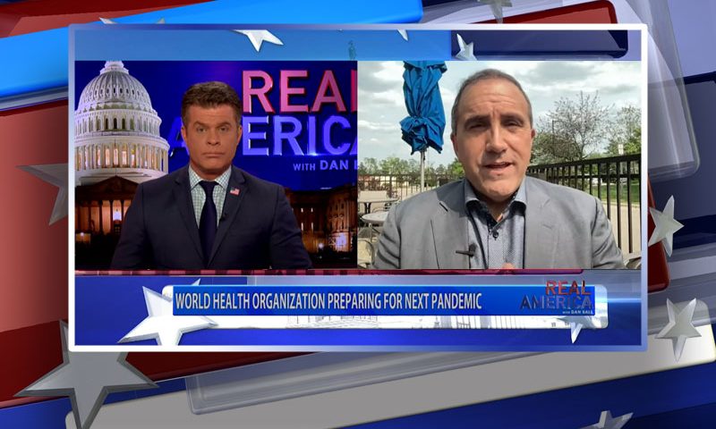 Video still from Marc Morano's interview with Real America on One America News Network