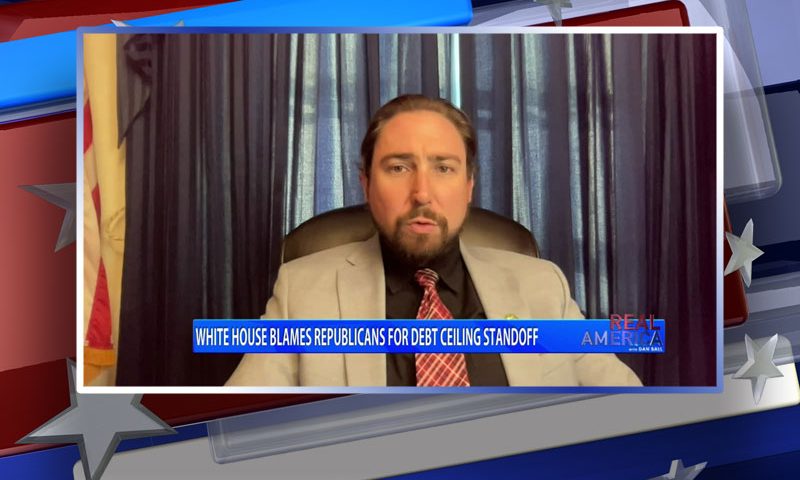 Video still from Rep. Eli Crane's interview with Real America on One America News Network
