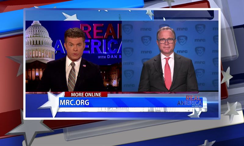 Video still from Dan Schneider's interview with Real America on One America News Network