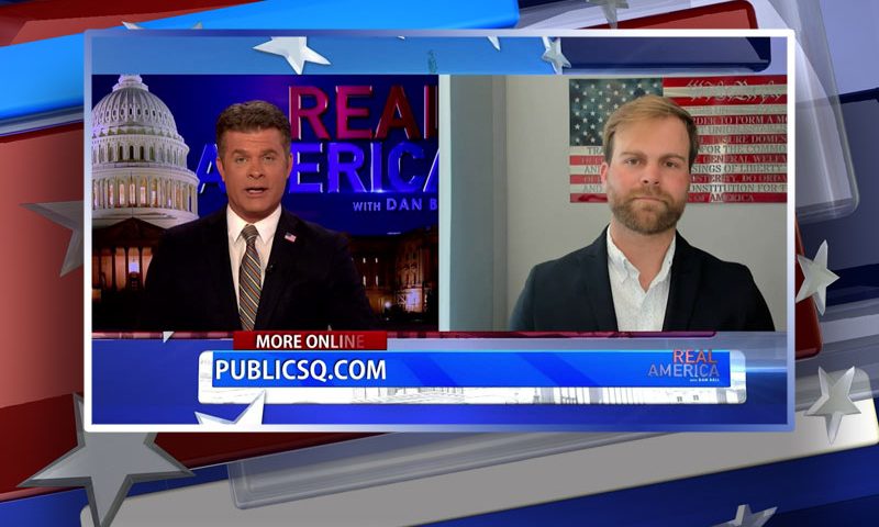 Video still from Michael Seifert's interview with Real America on One America News Network