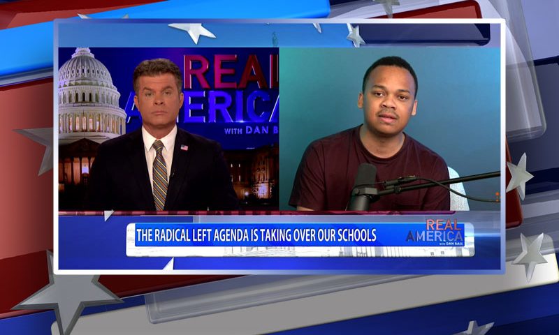 Video still from CJ Pearson's interview with Real America on One America News Network