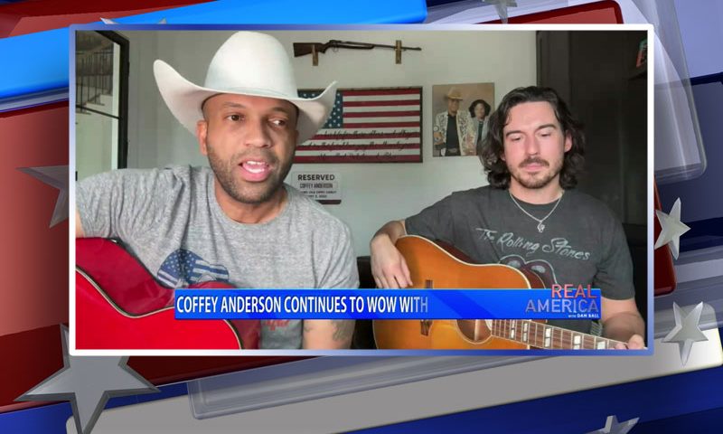 Video still from Coffey Anderson's interview with Real America on One America News Network