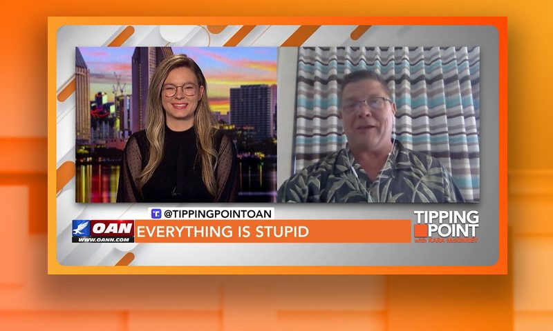 Video still from Jim Nelles' interview with Tipping Point on One America News Network