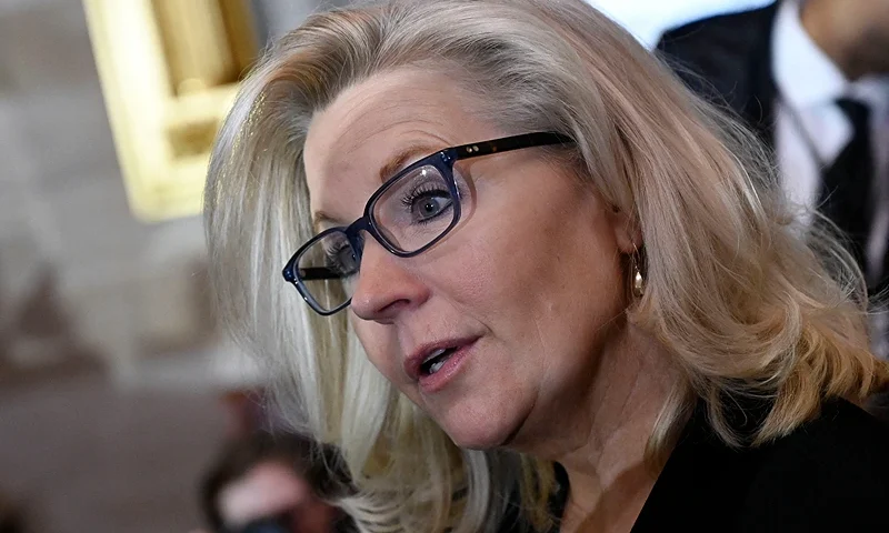 US Rep. Liz Cheney during a Congressional Gold Medal Ceremony in honor of the US Capitol Police and those who protected the Capitol on January 6, 2021, in the rotunda of the US Capitol in Washington, DC, on December 6, 2022. (Photo by OLIVIER DOULIERY/AFP via Getty Images)