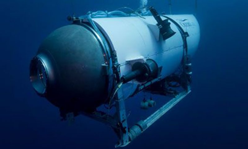 FILE - This undated photo provided by OceanGate Expeditions in June 2021 shows the company's Titan submersible. On Monday, June 19, 2023, a rescue operation was underway deep in the Atlantic Ocean in search of the technologically advanced submersible vessel carrying five people to document the wreckage of the Titanic, the iconic ocean liner that sank more than a century earlier. (OceanGate Expeditions via AP, File)