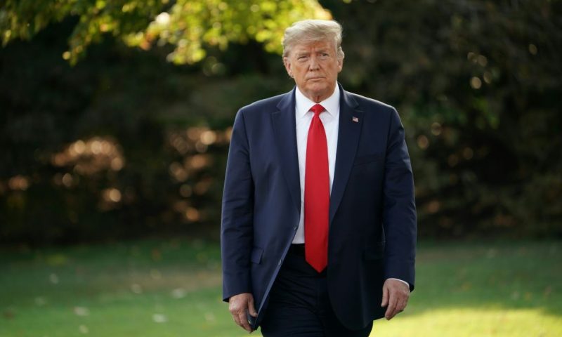 TOPSHOT - US President Donald Trump comes out of the Oval Office for his departure from the White House on September 16, 2019 in Washington, DC. - President Trump is traveling to Albuquerque, New Mexico to deliver remarks at a "Keep America Great Rally". (Photo by MANDEL NGAN / AFP) (Photo credit should read MANDEL NGAN/AFP via Getty Images)