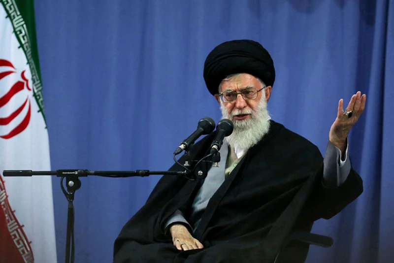 A picture released by the office of Iran's supreme leader Ayatollah Ali Khamenei on April 17, 2013 shows him addressing a group of Iranian military commanders in Tehran on April 17, 2013. Khamenei condemned the deadly twin bomb blasts at the Boston Marathon but also chided what he described as a "contradictory" US approach to terrorism. AFP PHOTO/HO/IRANIAN SUPREME LEADER'S WEBSITE == RESTRICTED TO EDITORIAL USE - MANDATORY CREDIT "AFP PHOTO / IRANIAN SUPREME LEADER'S WEBSITE" - NO MARKETING NO ADVERTISING CAMPAIGNS - DISTRIBUTED AS A SERVICE TO CLIENTS == (Photo by - / Iranian Supreme Leader's Website / AFP) (Photo by -/Iranian Supreme Leader's Website/AFP via Getty Images)