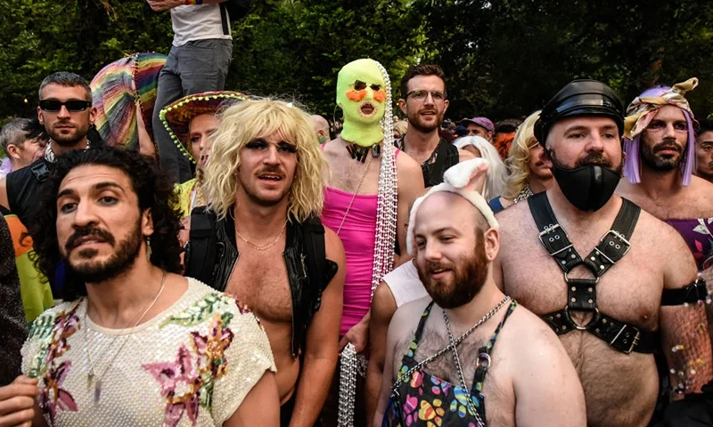 NEW YORK, NY - JUNE 25: People participate in an event called the Drag March on June 25, 2021 in New York City. The Drag March, in its 27th year, is an annual event that traditionally kicks off Pride weekend in New York City. The annual parade sees hundreds of people dressed in Drag who march from Tompkins Square Park to Stonewall Inn. (Photo by Stephanie Keith/Getty Images)