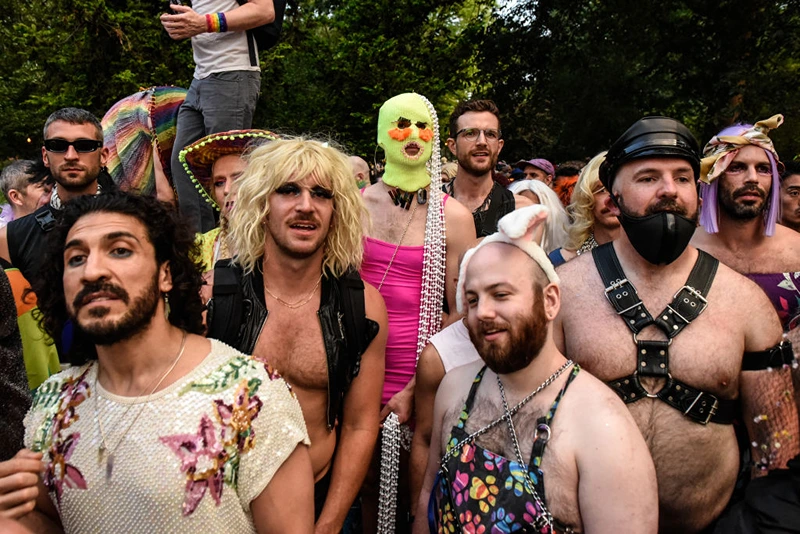 NEW YORK, NY - JUNE 25: People participate in an event called the Drag March on June 25, 2021 in New York City. The Drag March, in its 27th year, is an annual event that traditionally kicks off Pride weekend in New York City. The annual parade sees hundreds of people dressed in Drag who march from Tompkins Square Park to Stonewall Inn. (Photo by Stephanie Keith/Getty Images)