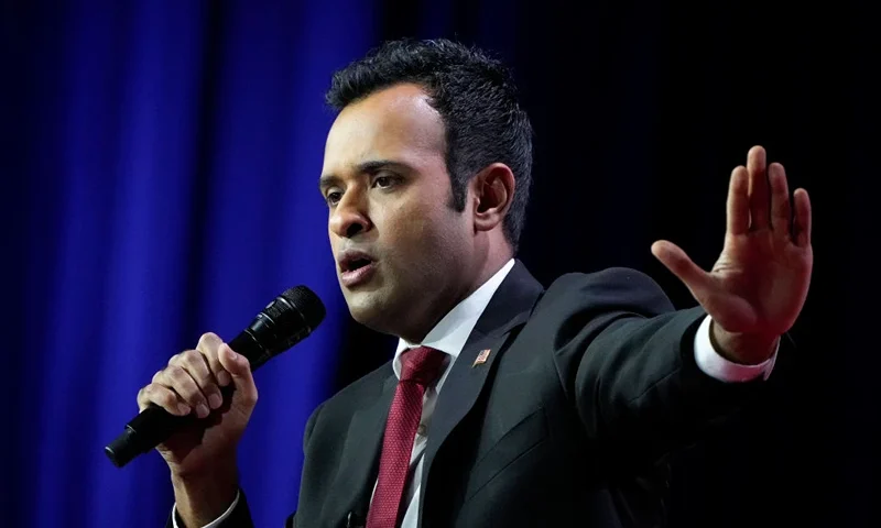Republican presidential candidate Vivek Ramaswamy delivers remarks at the Faith and Freedom Road to Majority conference at the Washington Hilton on June 23, 2023 in Washington, DC. Former U.S. President Donald Trump will deliver the keynote address at tomorrow evening's "Patriot Gala" dinner. (Photo by Drew Angerer/Getty Images)