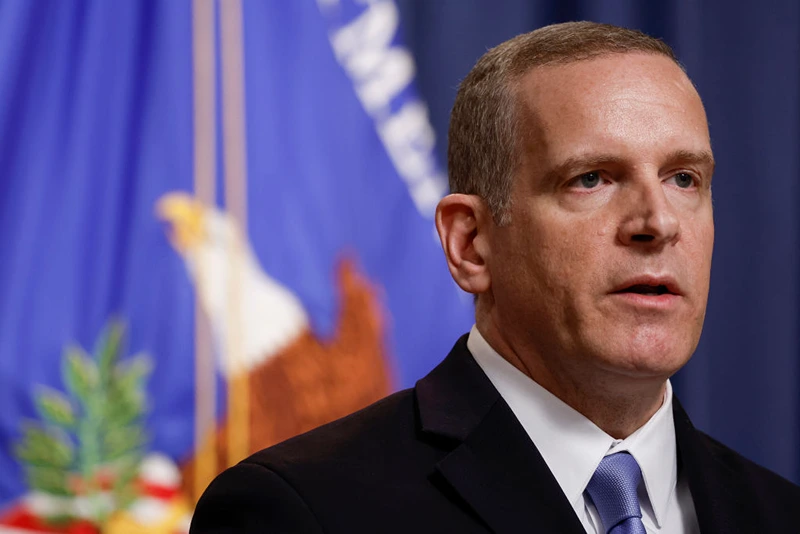 WASHINGTON, DC - MAY 02: FBI Deputy Director Paul M. Abbate speaks at a news conference at the U.S. Department of Justice on May 02, 2023 in Washington, DC. Alongside Attorney General Merrick Garland, Abbate updated reporters on the department's investigative operation targeting fentanyl and opioid traffickers on the Darknet. (Photo by Anna Moneymaker/Getty Images)