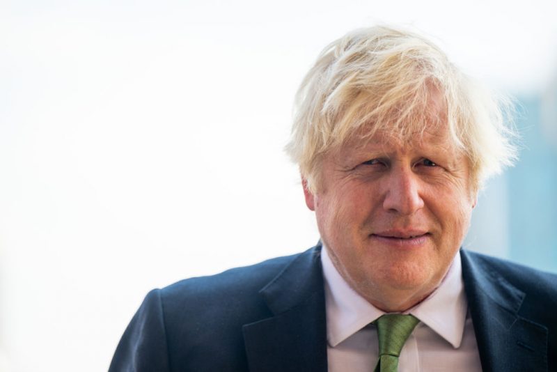 Former UK Prime Minister Boris Johnson looks on during a tour after a meeting with Gov. Greg Abbott at the Texas State Capitol on May 23, 2023 in Austin, Texas. Gov. Abbott met with Johnson to discuss economic development. (Photo by Brandon Bell/Getty Images)