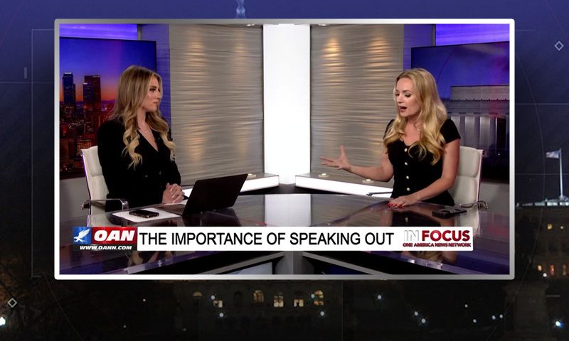 Video still from Ivory Hecker's interview with In Focus on One America News Network